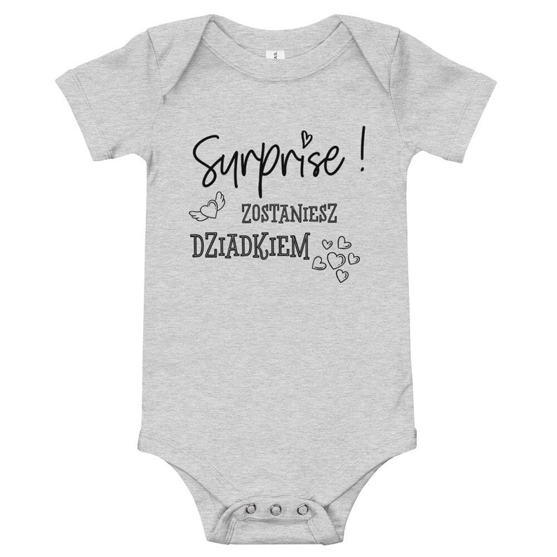 Polish Grandfather Pregnancy Announcement Body Gift Gratulacje dla Dziadka Surprise Zostaniesz Dziadkiem Niespodzianka Bodysuit