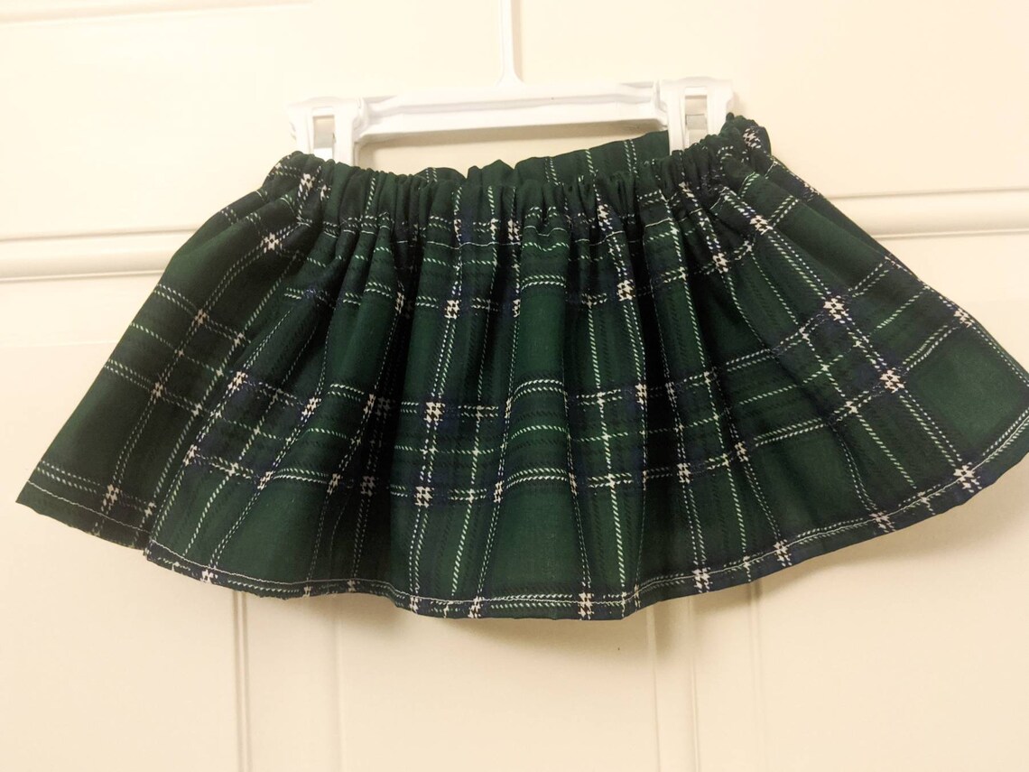 Green tartan skirt / tartan baby skirt / christmas outfit / | Etsy