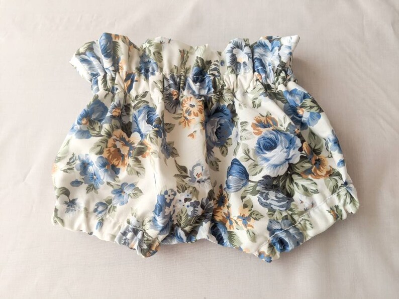 baby girl clothes baby cake smash outfit diaper cover nappy cover blue rose print baby bloomers Floral bloomers Floral bloomers