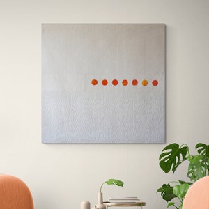 Wabi Sabi Fiber Art Quilt: White & Orange Geometric Wall Hanging