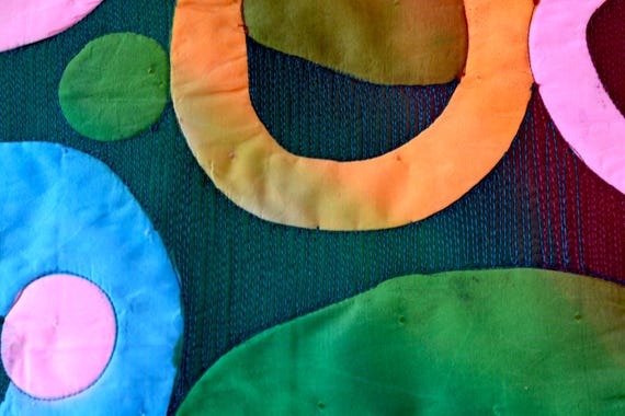 カラフルなキルト、タペストリー カラフルなキルトタペストリー 真四角