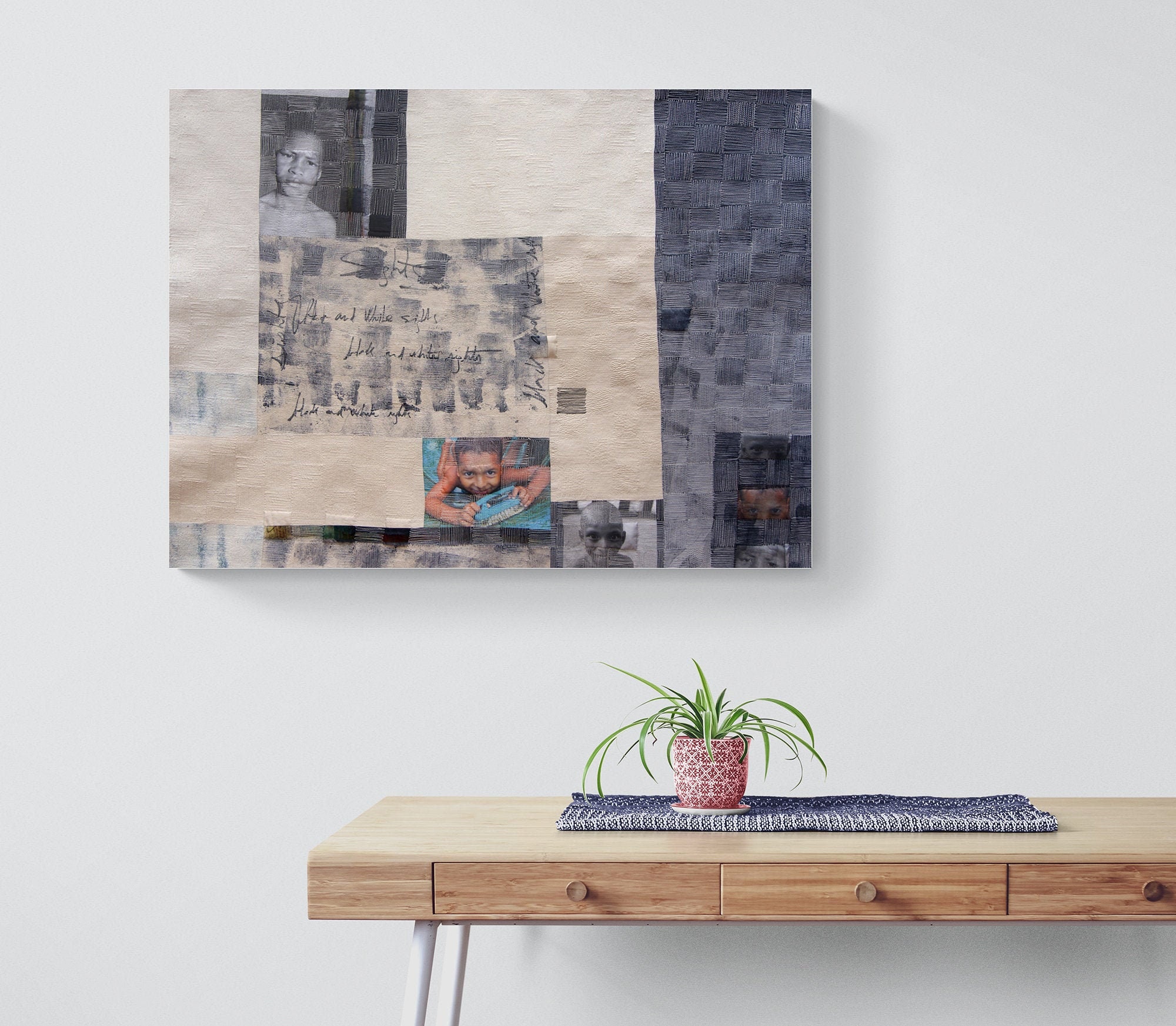 Quilted wall art Contemporary quilt in handpainted silk OOAK Etsy Crochetitcreations hangings