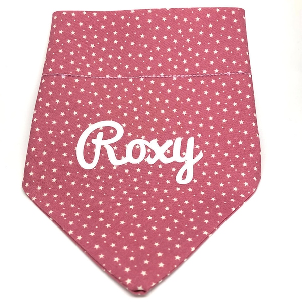 Pink Dog Bandana - Gepersonaliseerd - Stars Dog Bandana - Dog Accessories For Girl - Over The Collar Dog Bandana