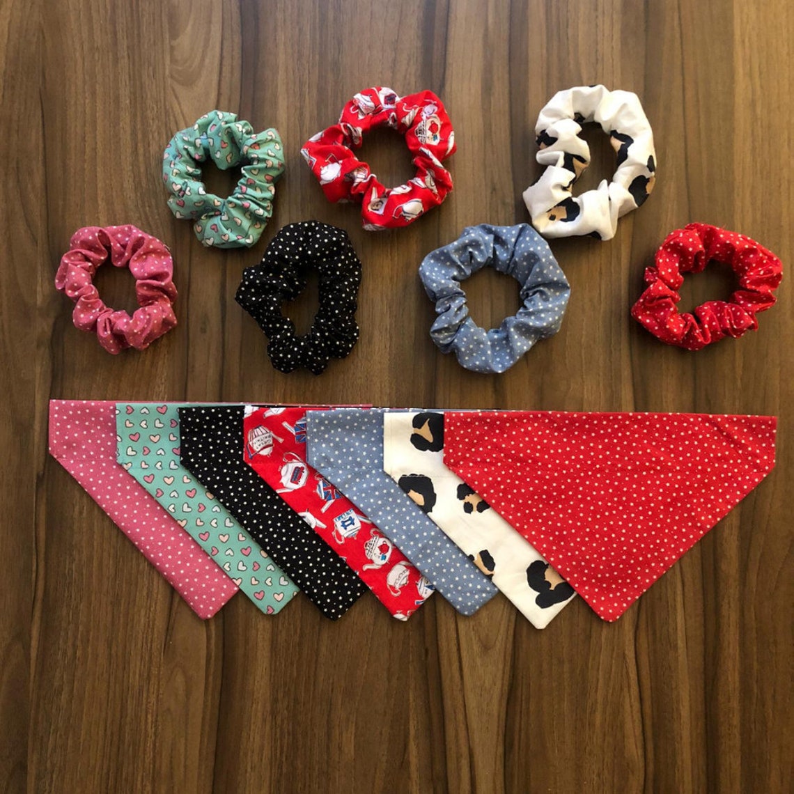Dog Bandana Scrunchie Set Personalised Dog Bandana Etsy UK