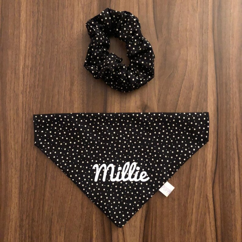 Dog Bandana Scrunchie Set Personalised Dog Bandana Etsy UK