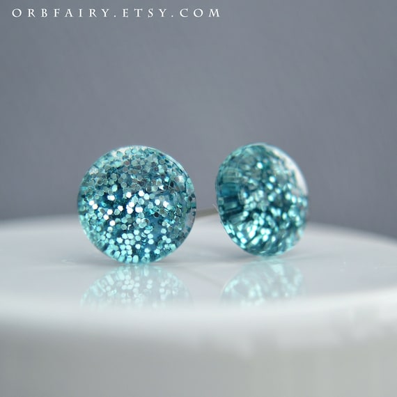 Blue sparkly deals earrings