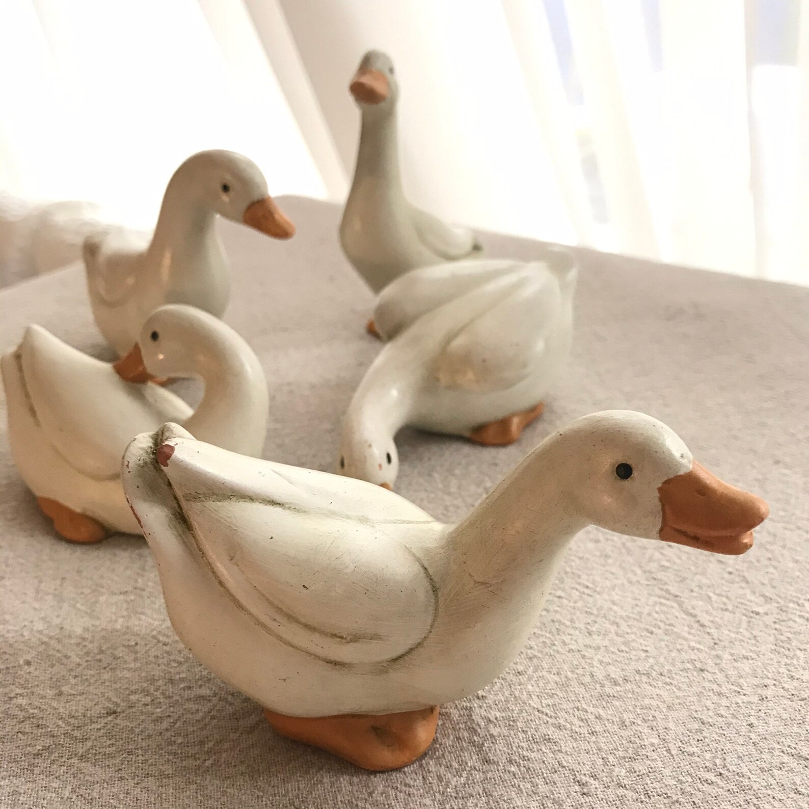 Easter spring goose Ceramic geese 5 pieces Shabby chic goose Etsy