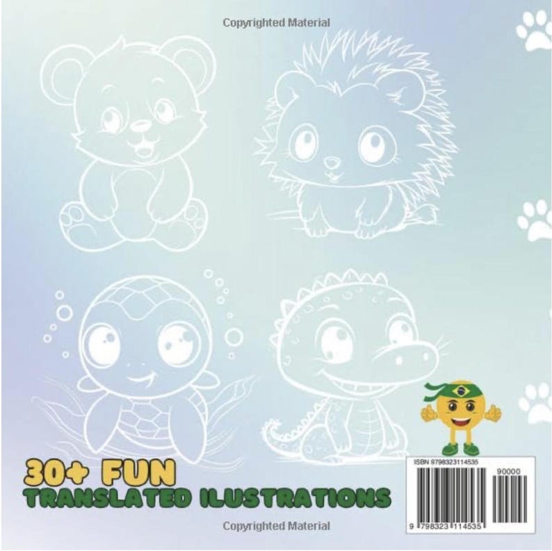 Translated Cartoon Color Bilingual Coloring Book English & Portuguese Learning Fun for Kids ...
