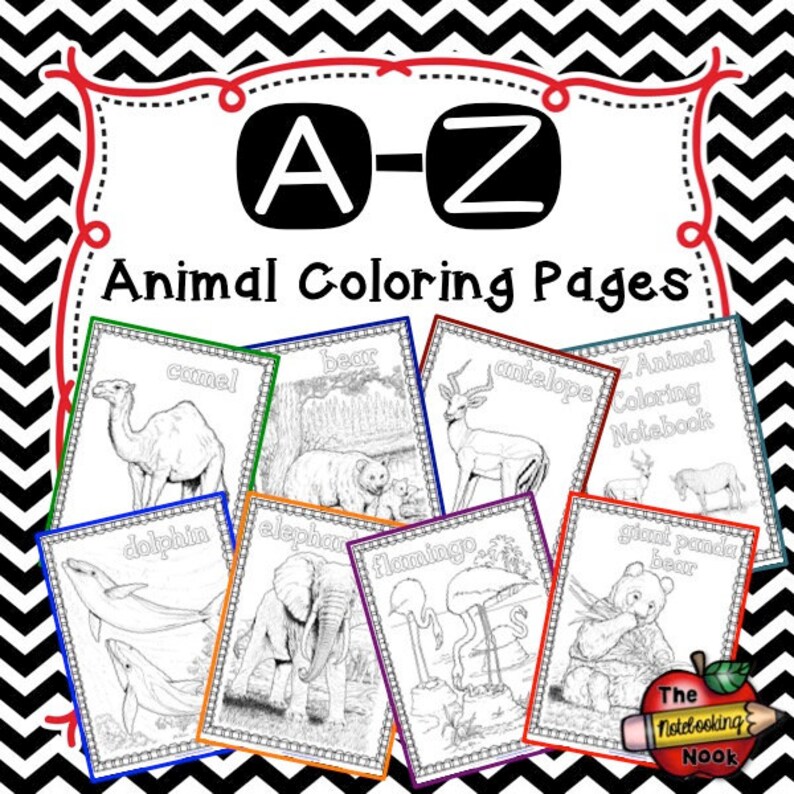 AZ Animal Coloring Pages Etsy