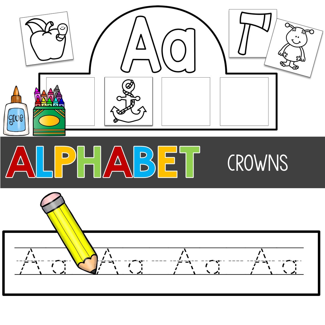 Alphabet Crowns Etsy