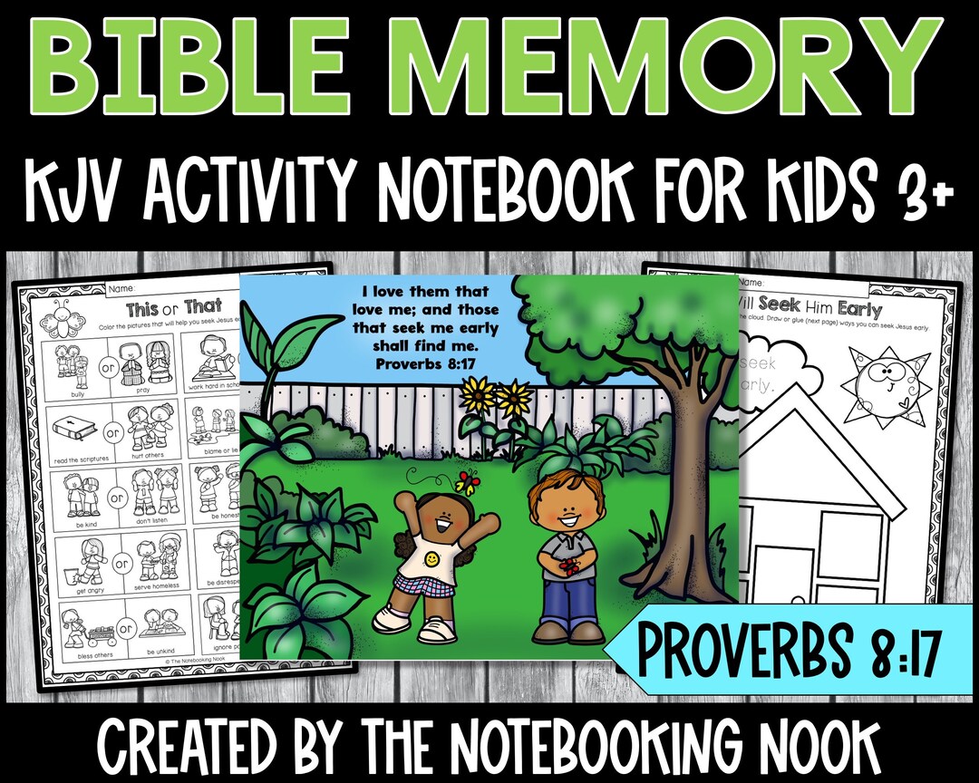 Bible Memory Verse (KJV) Activity Notebook for Proverbs 8:17 - Etsy