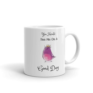 Caneca humorística de coruja, você deveria me ver em um bom dia, caneca para amigo, presente para namorada, caneca de café peculiar de coruja