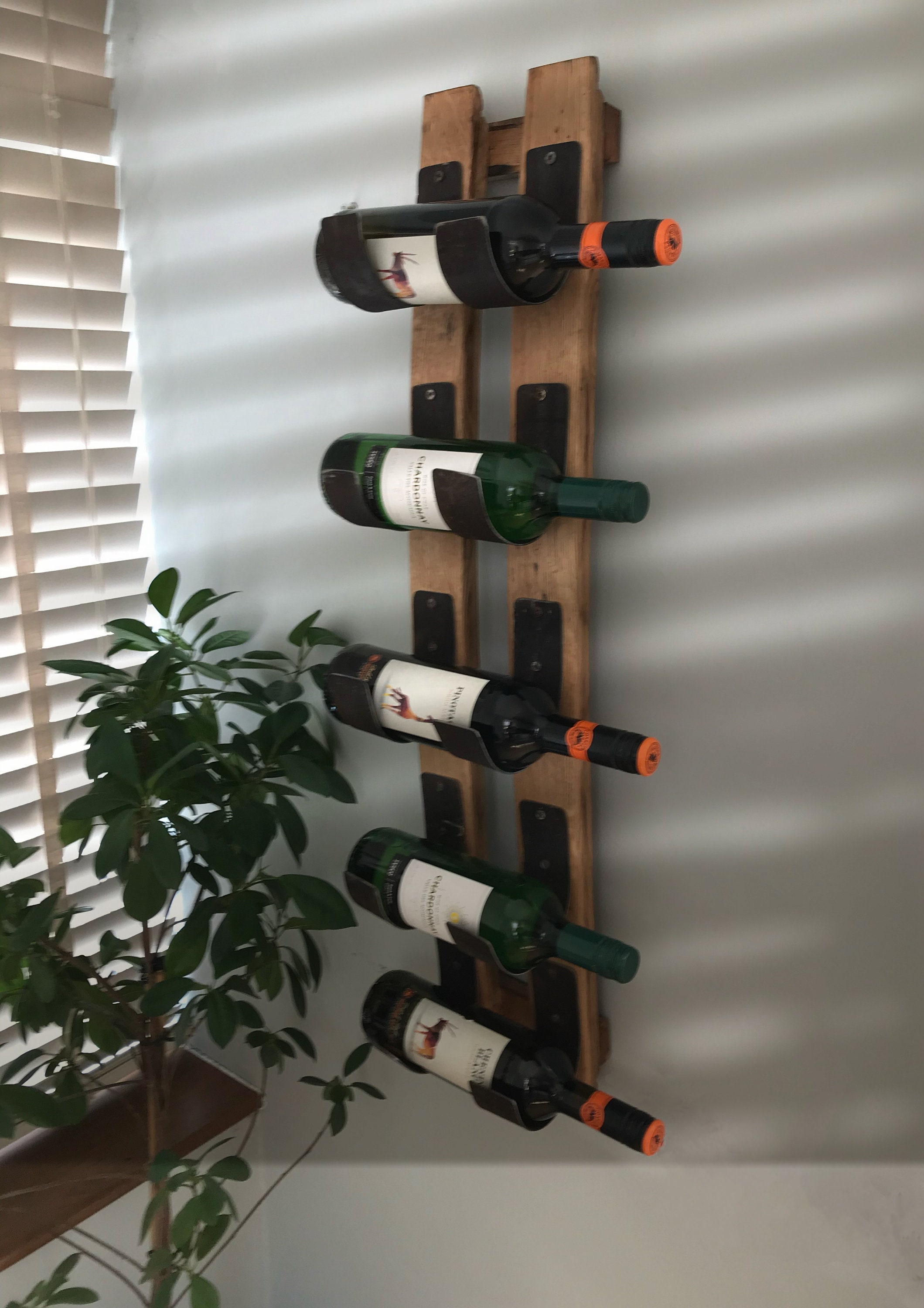 Wine Barrel Stave Wine Rack Recycled Oak and Hoops. Home Etsy UK