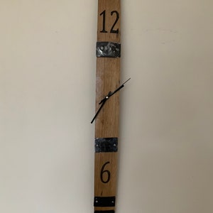 Whisky barrel stave clock. Oak stave with quartz clock movement, personalisation possible. Home decor.