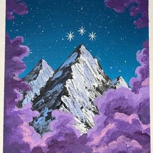 ACOTAR Night Court Acrylic Painting Home Decor Fan Art Mountain