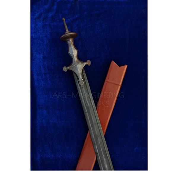 Battle Ready Indian Khanda Sword, with traditional rajput hilt, forged and tempered blade, blunt edges ,sikh punjabi sword, free shipping