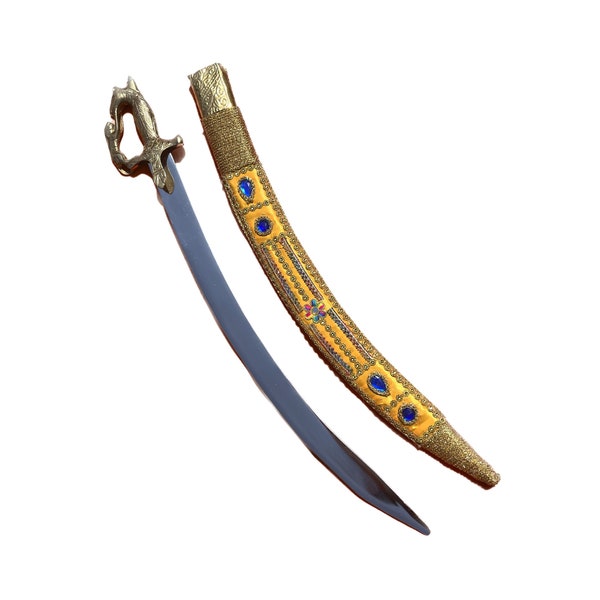 Personalized Authentic Silk Wrapped Indian Designer Sword, With blue sapphire stone, free shipping ,order now.