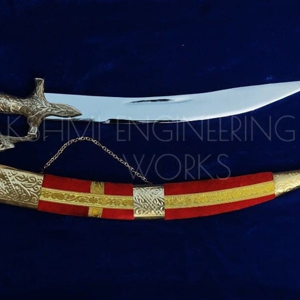 Personalised Handcrafted Indian Rajput Wedding Sword, ,brass decorations,changeable hilts, rajputi sword,free shipping,