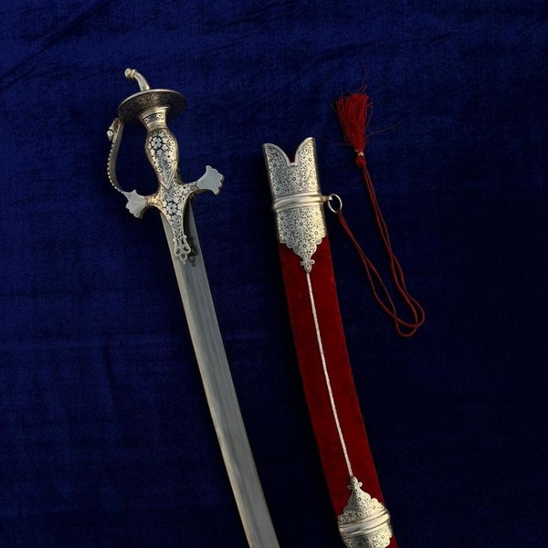 Royal Groom Authentic ,, wedding purpose rajput sword , wedding sword, silver accessories, carbon steel blade, free shipping