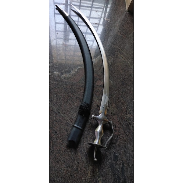 antique shine curved melted sword,handforged sword,forged sword,goliya sword,sikh sword and get an additional FREE sword