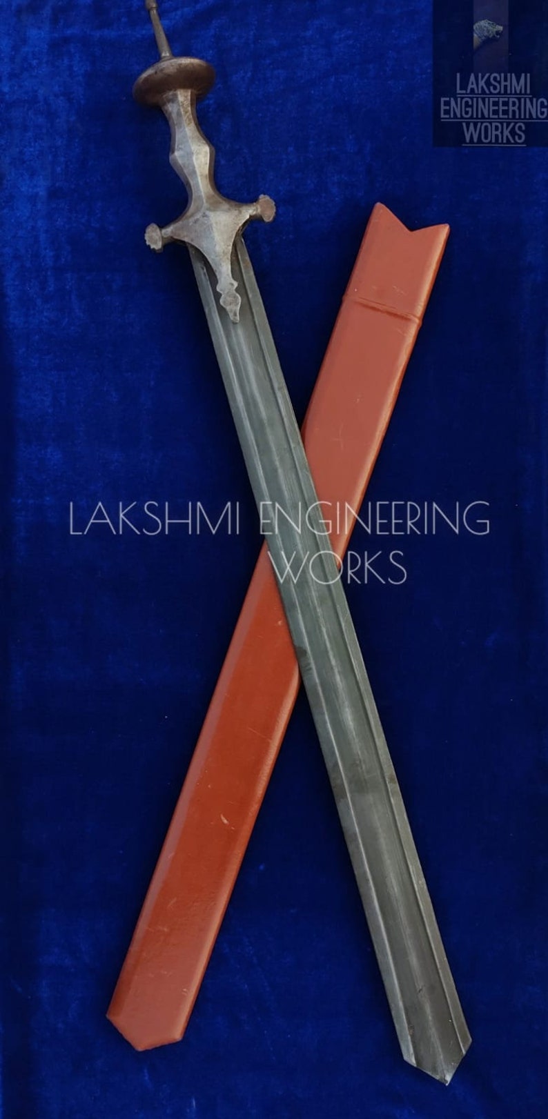 Battle Ready Indian Khanda Sword, with traditional rajput hilt, forged and tempered blade, blunt edges ,sikh punjabi sword, free shipping image 10