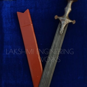 Battle Ready Indian Khanda Sword, with traditional rajput hilt, forged and tempered blade, blunt edges ,sikh punjabi sword, free shipping image 4