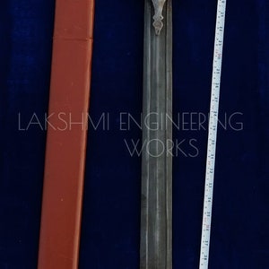 Battle Ready Indian Khanda Sword, with traditional rajput hilt, forged and tempered blade, blunt edges ,sikh punjabi sword, free shipping image 3