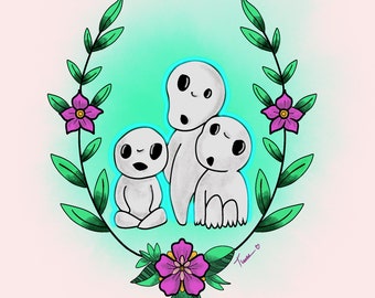 Espíritus del bosque Kodama Mononoke
