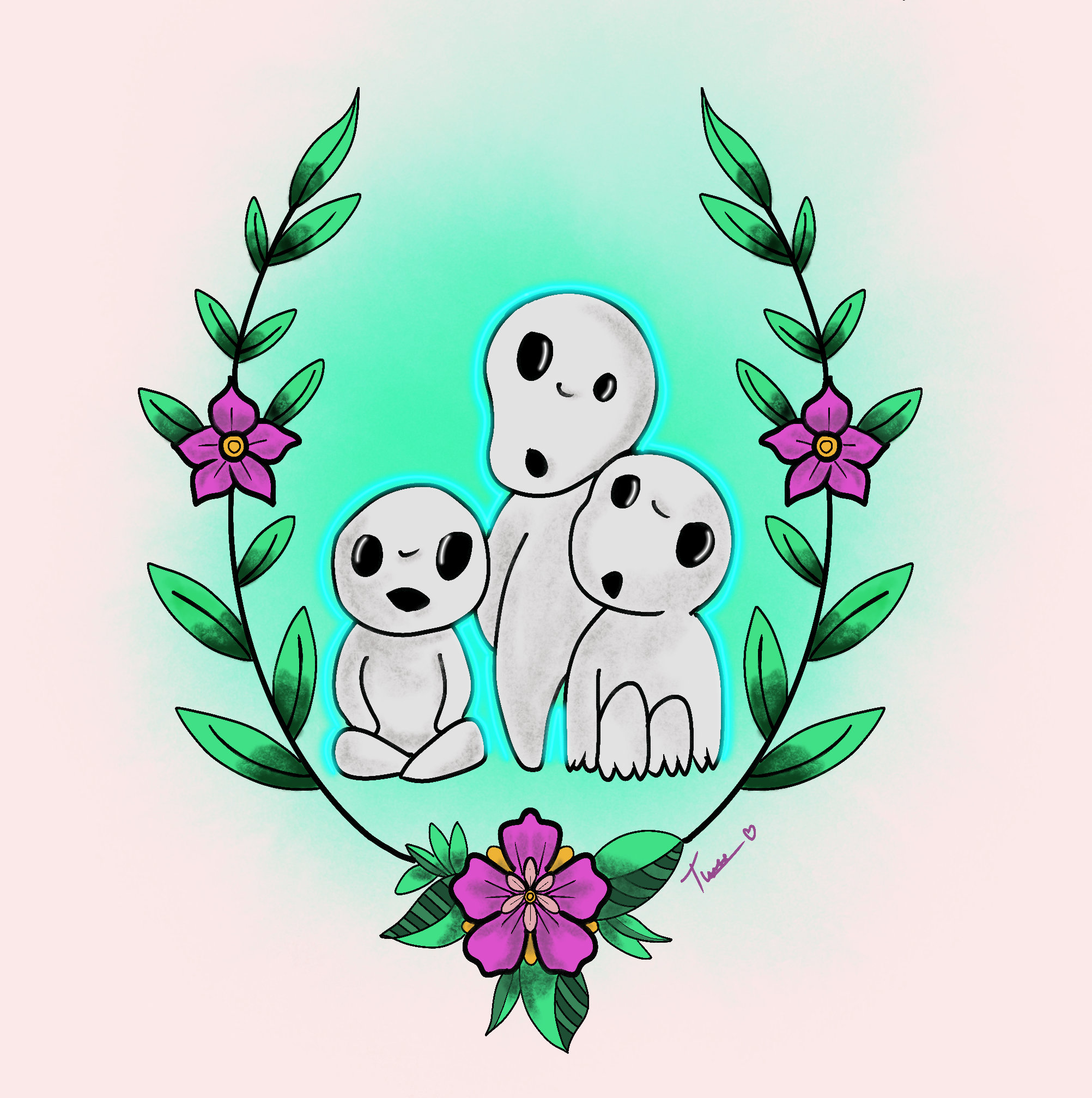 Kodama Forest Spirits Mononoke, image size:2004x2015