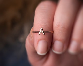 Initial Ring - Personalized Ring - Dainty Initial Ring - Super Tiny Initial Ring - Initial Ring  Silver - Mothers day gift