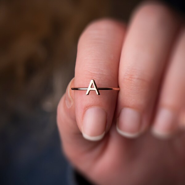 Initial Ring - Personalized Ring - Dainty Initial Ring - Super Tiny Initial Ring - Initial Ring  Silver - Mothers day gift