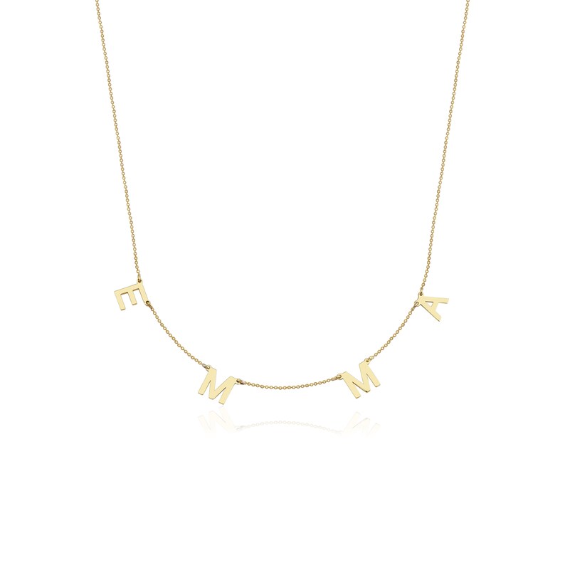 14K Gold Initial Necklace Custom Letter Necklace Etsy