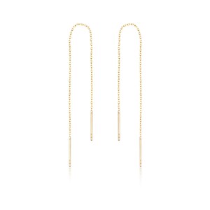 14k Solid Gold Long Threader Earrings Threader Earrings Long Chain Threader Earring Chain Threader Christmas Gift image 2