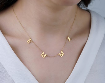Collier initial en or , collier initial , personnaliser le collier initial , collier initial lettre - Cadeau de fête des mères