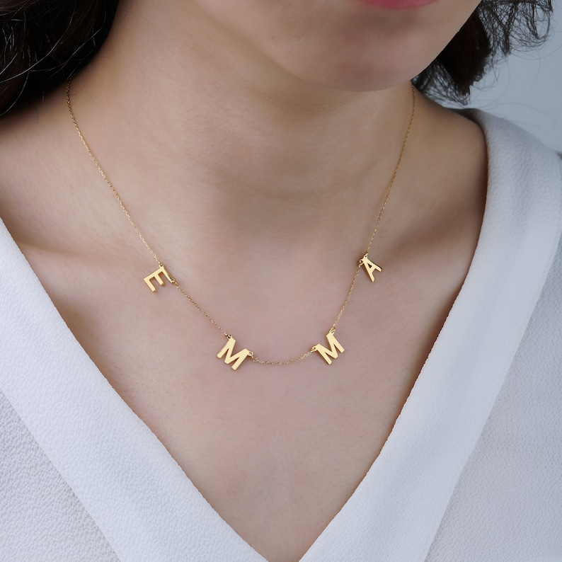 14K Gold Initial Necklace - Custom Letter Necklace - Personalized Necklace - Initial Necklace - Initial Name Jewelry - Personalized Gifts 