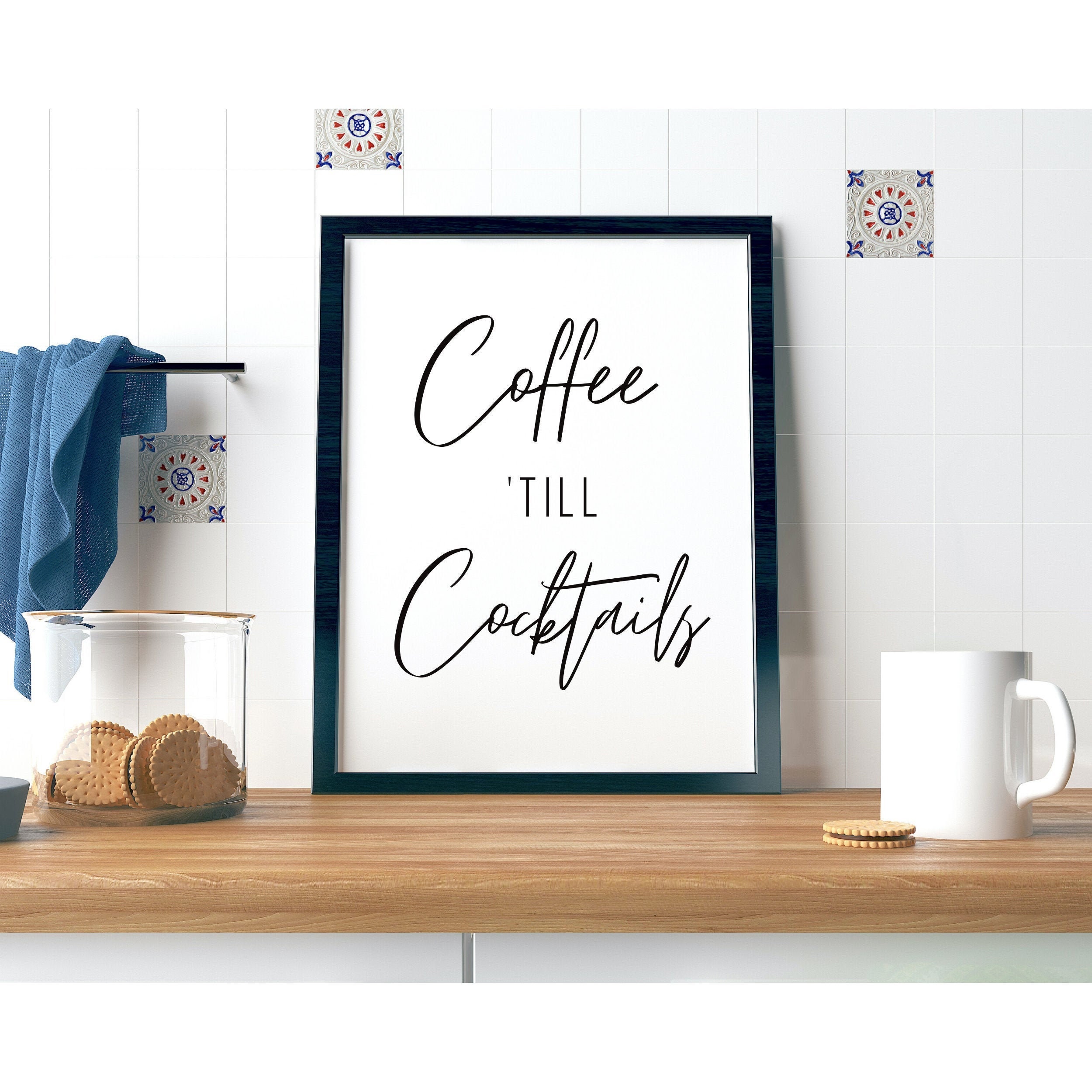 Coffee 'till Cocktails Print Coffee Printable Cubicle Etsy