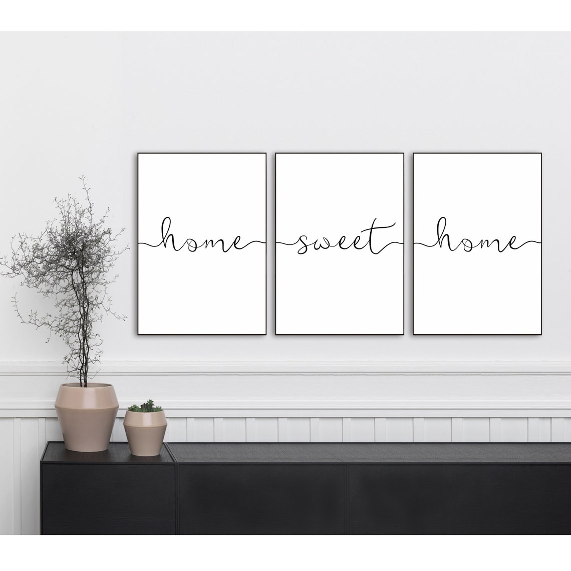 Home Sweet Home Sign 3 Piece Wall Art Living Room Wall Art - Etsy