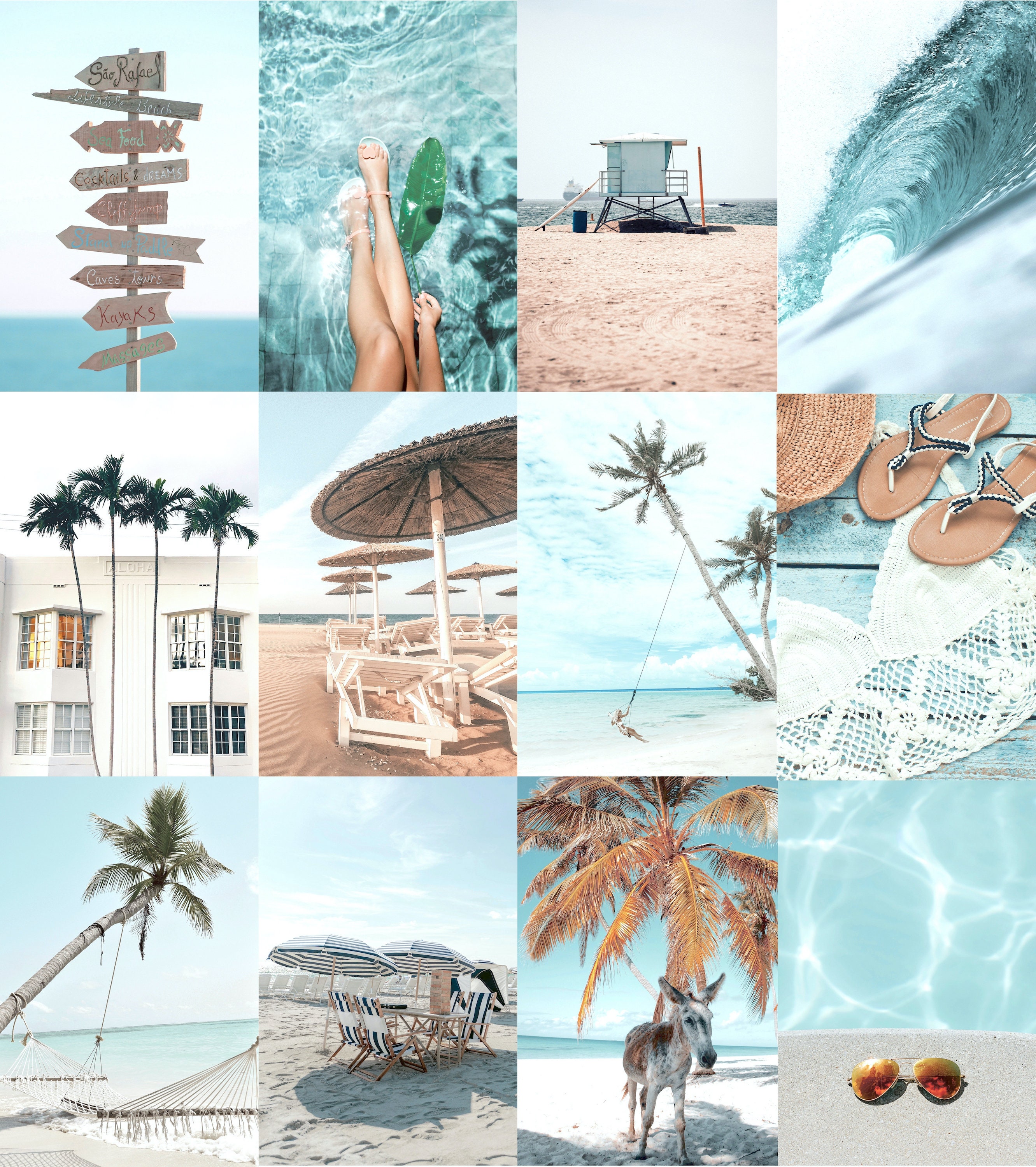 Wall Collage Kit, Beach Blue Aesthetic, DIGITAL DOWNLOAD, 50 Pcs - Etsy