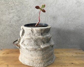 Concrete Bag Planter- Sac Cement Pot