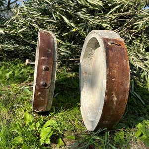 Betongfat, handgjord industriell utomhusdekor, 25 cm