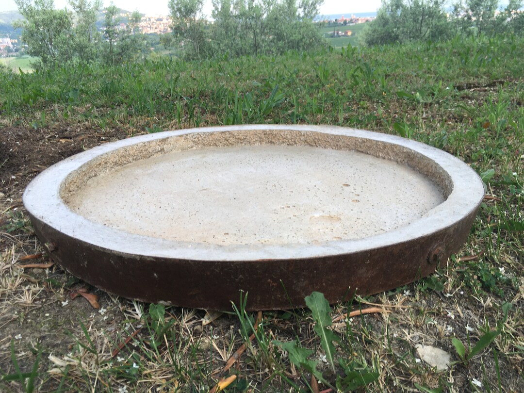 Large Concrete Rustic Plant Pot Saucer/ Cement Planter Tray/ Cement