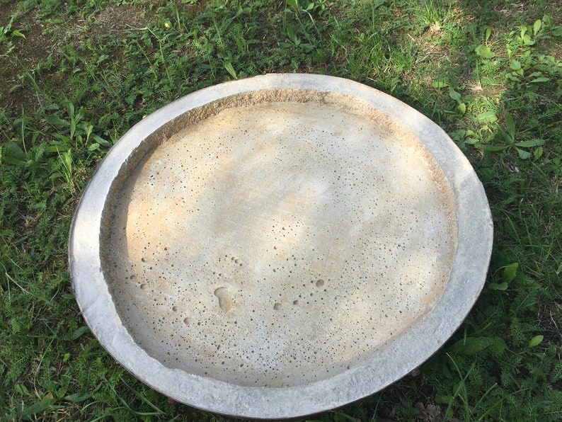Large Concrete Rustic Plant Pot Saucer/ Cement Planter Tray/ Cement