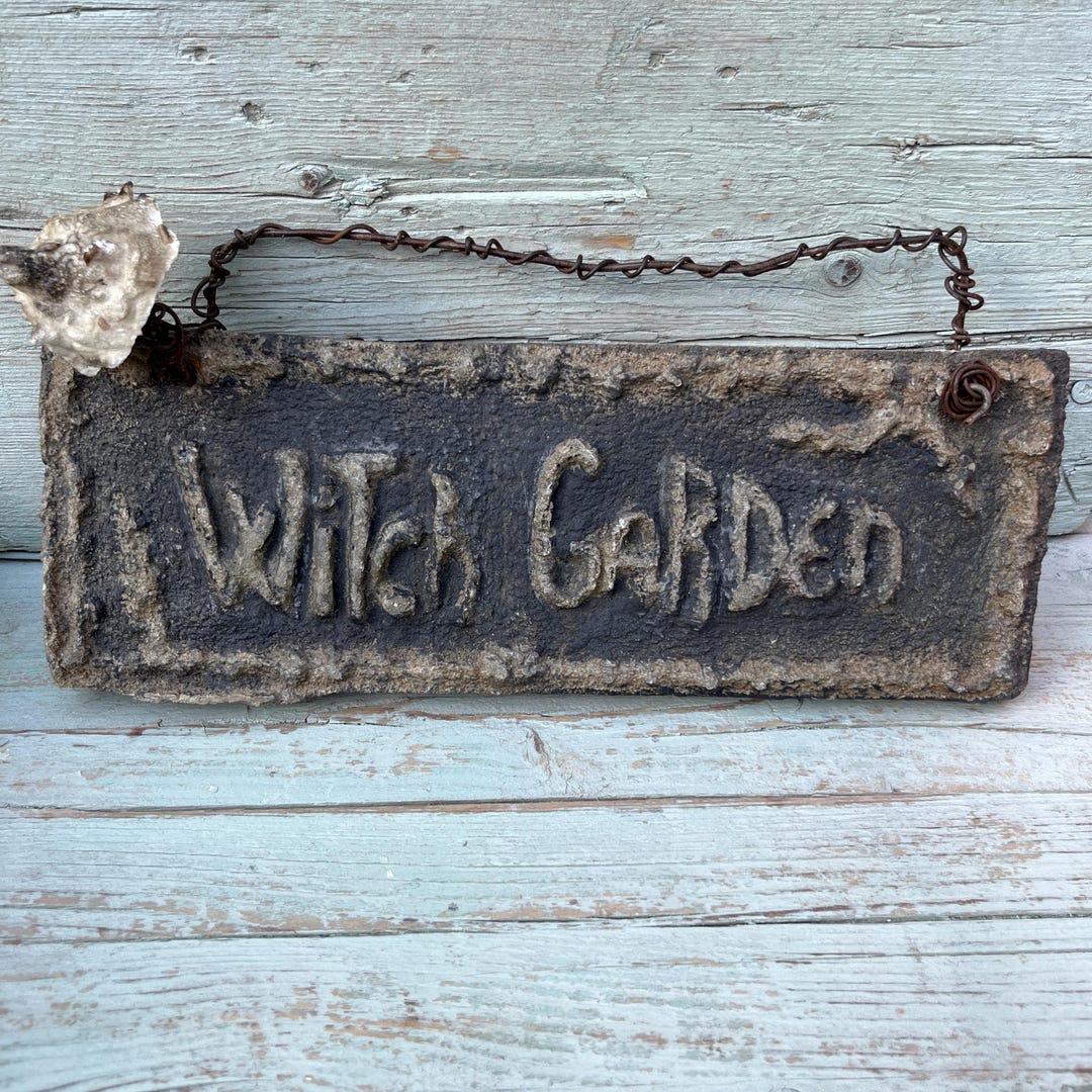 Witch's Garden Metal Warning Sign 8x10