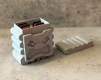 Switch Game Card Holder | Game Cartridge Holder | Thwomp Mario Brothers | Game Cartridge Case