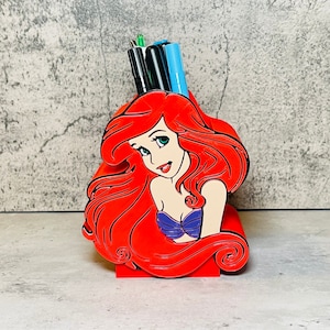 Porte-stylo et crayon | Porte-pinceau de maquillage Ariel | Porte-marqueurs Petite sirène | Stylo et étui à crayons