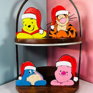 Pooh and Friends Christmas Tier Tray Decorations