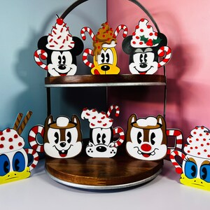 Mouse and Friends Hot Coco Christmas Tier Tray Decorations Bundle