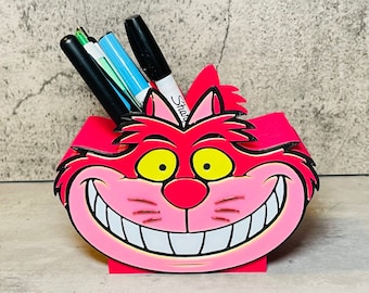 Pen and Pencil Holder | Cheshire Cat Makeup Brush Holder | Marker Holder | Pen and Pencil Case