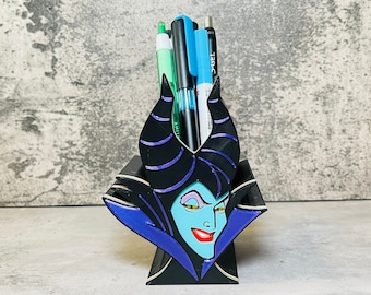 Portalápices / Soporte para brochas de maquillaje de Maléfica / Accesorios de escritorio de La Bella Durmiente / Soporte para marcadores