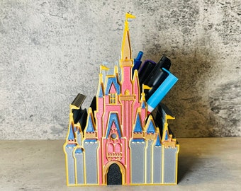 Pen and Pencil Holder | Castle Makeup Brush Holder | Desk Accessories